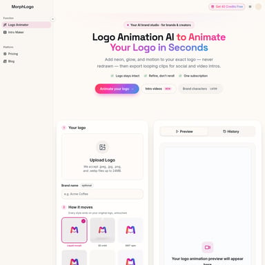 MorphLogo - Video AI Tool Screenshot
