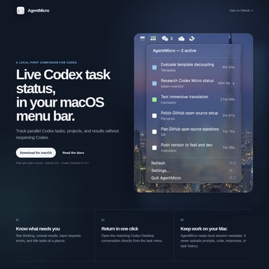 AgentMicro - 코드 및 IT AI Tool Screenshot