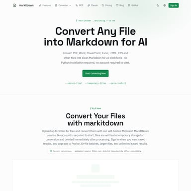markitdown - Texto AI Tool Screenshot