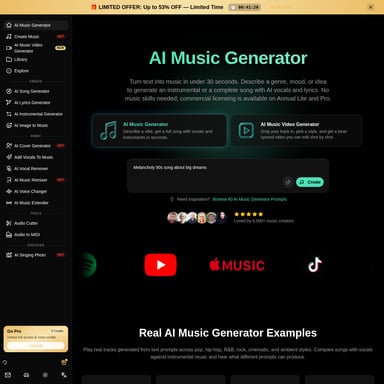 BeMusic AI - Musik- und Audiogenerierung AI Tool Screenshot