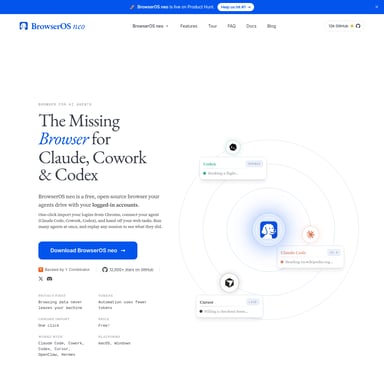 BrowserOS neo - Organization & Automation AI Tool Screenshot