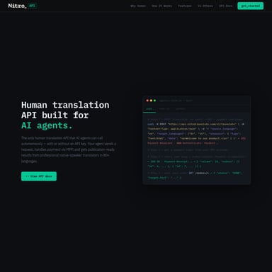 Nitro 4.0 - Translation & Transcript AI Tool Screenshot