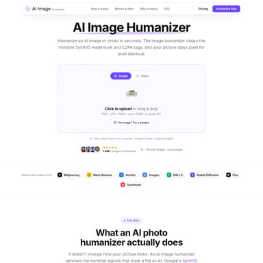 AI Image Humanizer - 사진 및 이미지 편집 AI Tool Screenshot