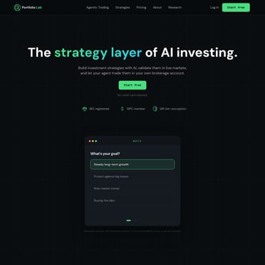 Portfolio Lab - Finance AI Tool Screenshot