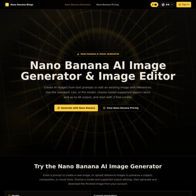 Nano Banana AI Image Generator - Bildgenerator AI Tool Screenshot