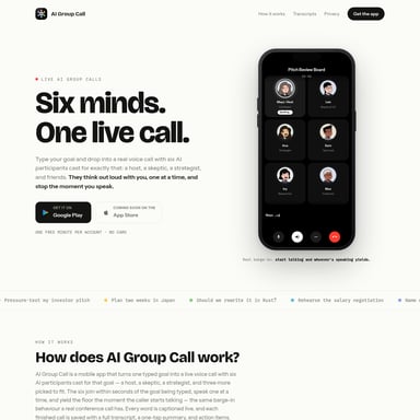 AI Group Call - Idea Generation AI Tool Screenshot