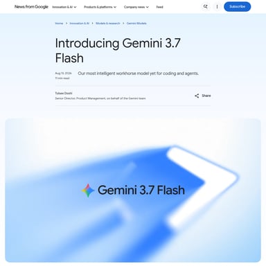 Gemini 3.7 Flash - Code und IT AI Tool Screenshot