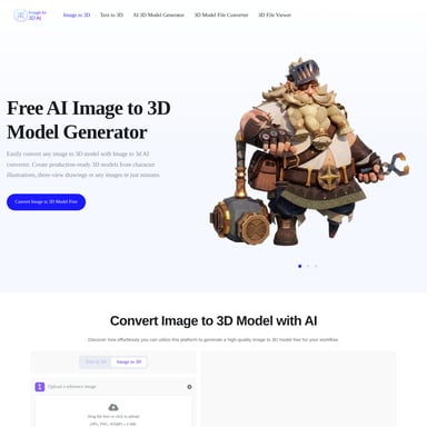Image to 3D AI - Animation & 3D Modeling AI Tool Screenshot