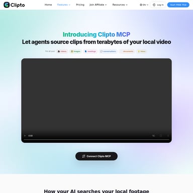 Clipto MCP - 비디오 AI Tool Screenshot