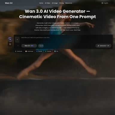 wan 3.0 - 비디오 AI Tool Screenshot