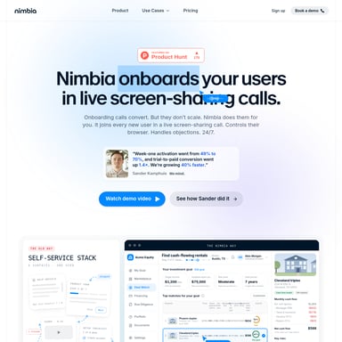 Nimbia - 고객 지원 AI Tool Screenshot