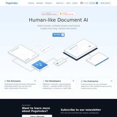 PageIndex - Помощник в Исследованиях AI Tool Screenshot
