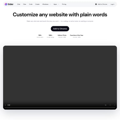 Sider Code - 웹 디자인 AI Tool Screenshot