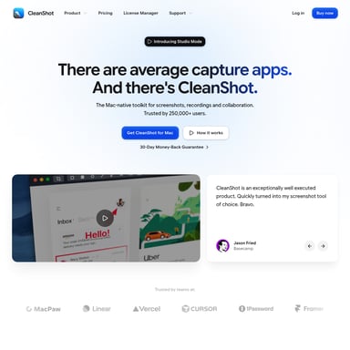 CleanShot 5.0 with Studio Mode - Productivity AI Tool Screenshot