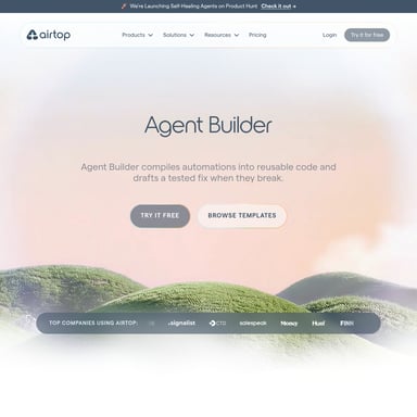 Agent Builder by Airtop - Organisation und Automatisierung AI Tool Screenshot