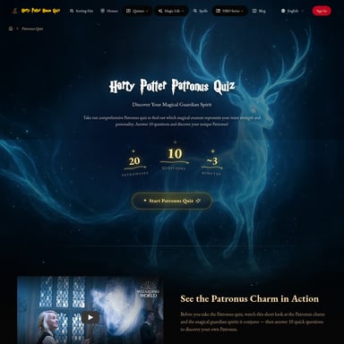 Harry Potter Patronus Quiz - Gaming AI Tool Screenshot
