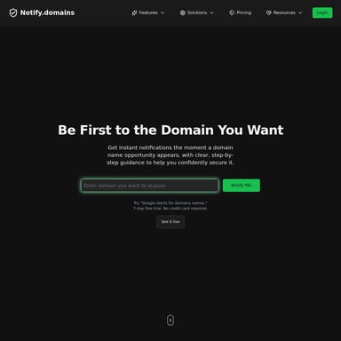 Notify.domains - 조직 및 자동화 AI Tool Screenshot