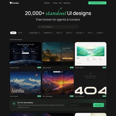 Kombai Gallery - Web Design AI Tool Screenshot