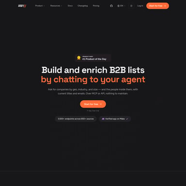 Anysite.io - Sales & Marketing AI Tool Screenshot
