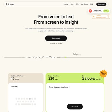 Loqua - Productivity AI Tool Screenshot