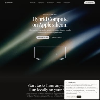 Perplexity Hybrid Compute  - Productividad AI Tool Screenshot