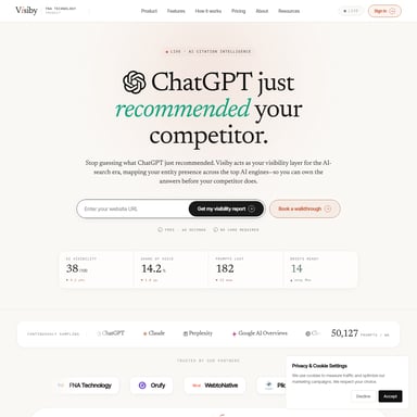 Visiby - SEO AI Tool Screenshot
