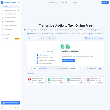Transcribe Audio to Text - 번역 및 전사 AI Tool Screenshot