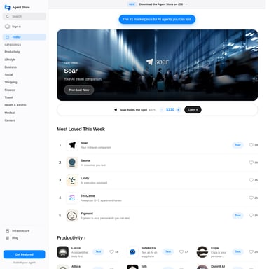 Text Agent Store - Chat Bot AI Tool Screenshot