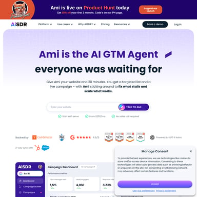 Ami AI - Sales & Marketing AI Tool Screenshot