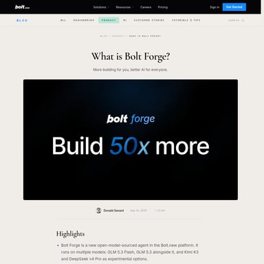 Bolt Forge - コードとIT AI Tool Screenshot