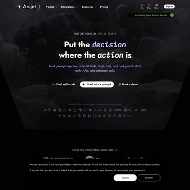 Arcjet - Code und IT AI Tool Screenshot
