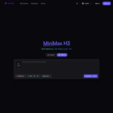 Hevzo - Video AI Tool Screenshot