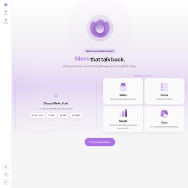 WZRD - Слайды и Презентации AI Tool Screenshot