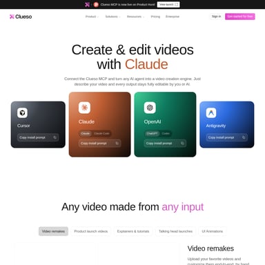 Clueso MCP - Video AI Tool Screenshot