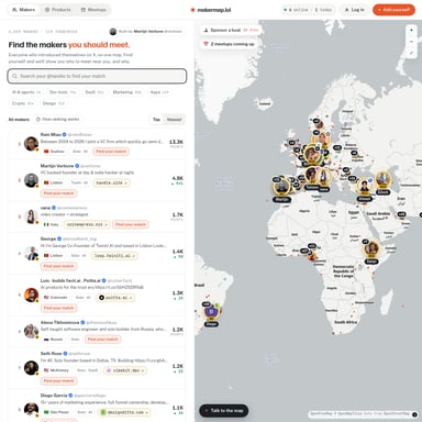 MakerMap - Социальные Сети и Знакомства AI Tool Screenshot