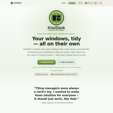 KiwiDesk - Organisation und Automatisierung AI Tool Screenshot