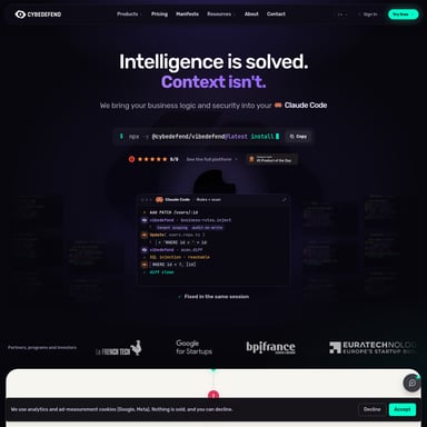 VibeDefend by CybeDefend - Código e IT AI Tool Screenshot