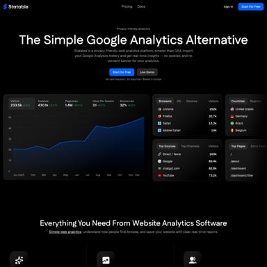 Statable Analytics - Ventes et Marketing AI Tool Screenshot