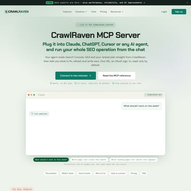CrawlRaven MCP - SEO AI Tool Screenshot