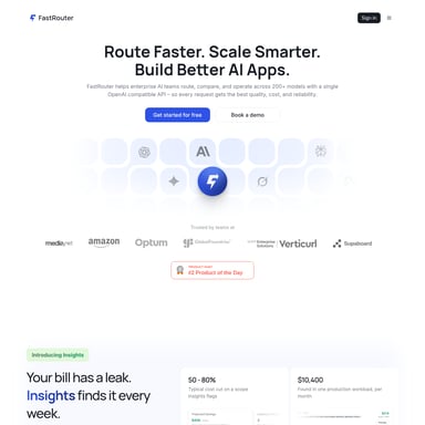 FastRouter.ai - Code und IT AI Tool Screenshot