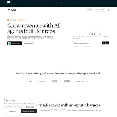 Fuse AI - 영업 및 마케팅 AI Tool Screenshot