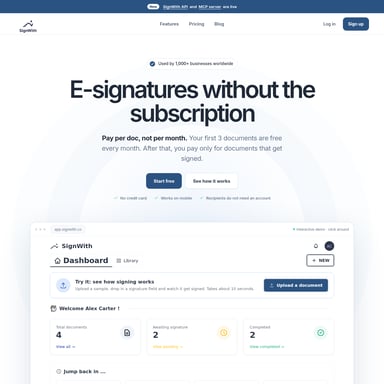 SignWith - Productivity AI Tool Screenshot