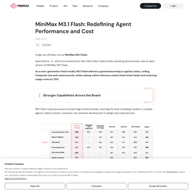 MiniMax M3.1 Flash - Código e IT AI Tool Screenshot