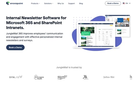 JungleMail Internal Newsletter Software product interface preview
