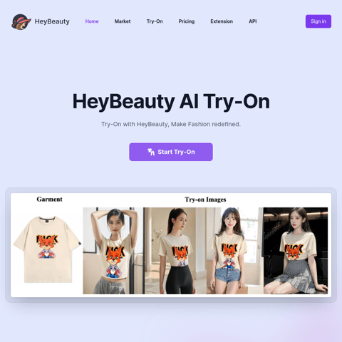 HeyBeauty product interface preview
