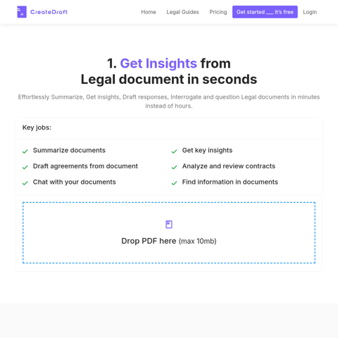 CreateDraft product interface preview