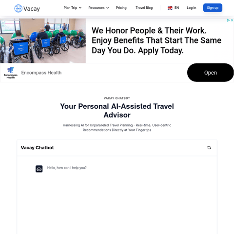 Vacay product interface preview