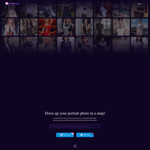 SnapDress product interface preview