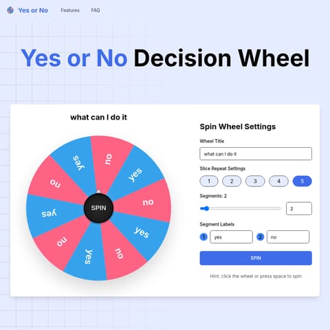 yes or no product interface preview