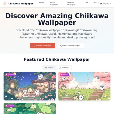 Chiikawa Wallpaper product interface preview